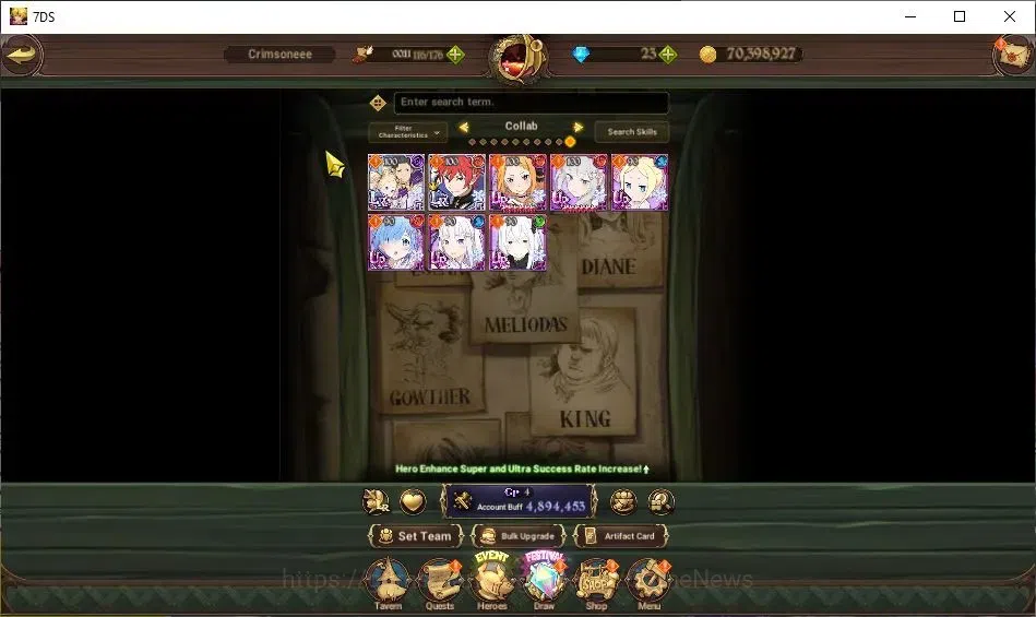 The Seven Deadly Sins: Grand Cross Accounts ASIA|4,8M CC|116 LS|8 LR+8 UR Collab ReZero|N Meli image 4