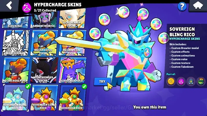 Brawl Stars Accounts Lvl 78|22K Trophy|88 Brawlers 24 MAX Lvl|5 Hypch Skins [DA Edgar,DM mortis] 10 Legend 6 Myth 44 12