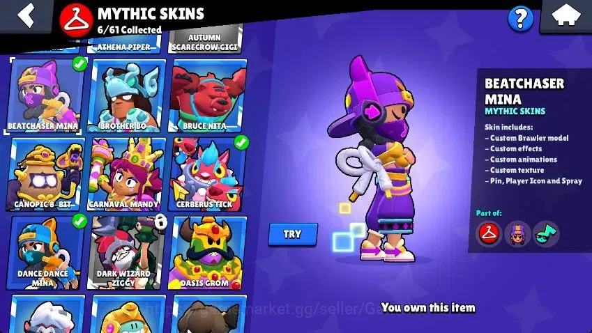 Brawl Stars Accounts Lvl 78|22K Trophy|88 Brawlers 24 MAX Lvl|5 Hypch Skins [DA Edgar,DM mortis] 10 Legend 6 Myth 44 16