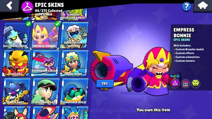Brawl Stars Accounts Lvl 78|22K Trophy|88 Brawlers 24 MAX Lvl|5 Hypch Skins [DA Edgar,DM mortis] 10 Legend 6 Myth 44 20