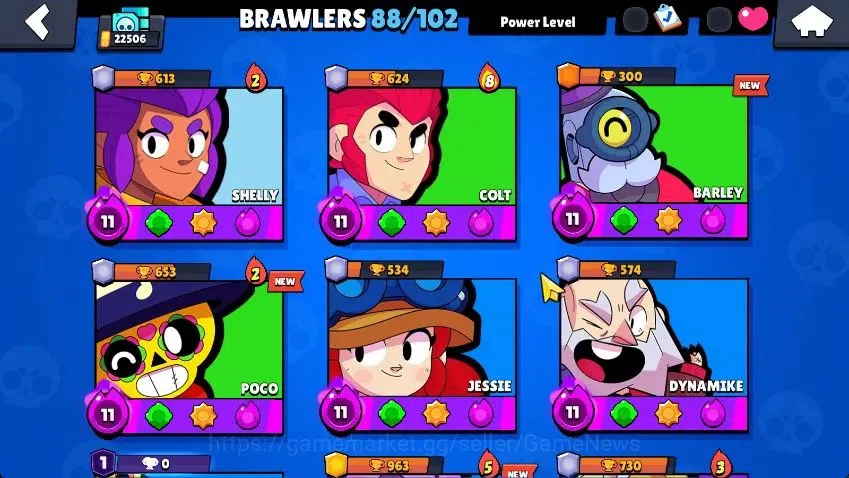 Brawl Stars Accounts Lvl 78|22K Trophy|88 Brawlers 24 MAX Lvl|5 Hypch Skins [DA Edgar,DM mortis] 10 Legend 6 Myth 44 7