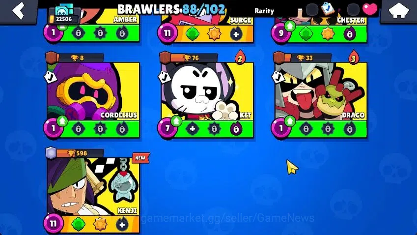 Brawl Stars Accounts Lvl 78|22K Trophy|88 Brawlers 24 MAX Lvl|5 Hypch Skins [DA Edgar,DM mortis] 10 Legend 6 Myth 44 8