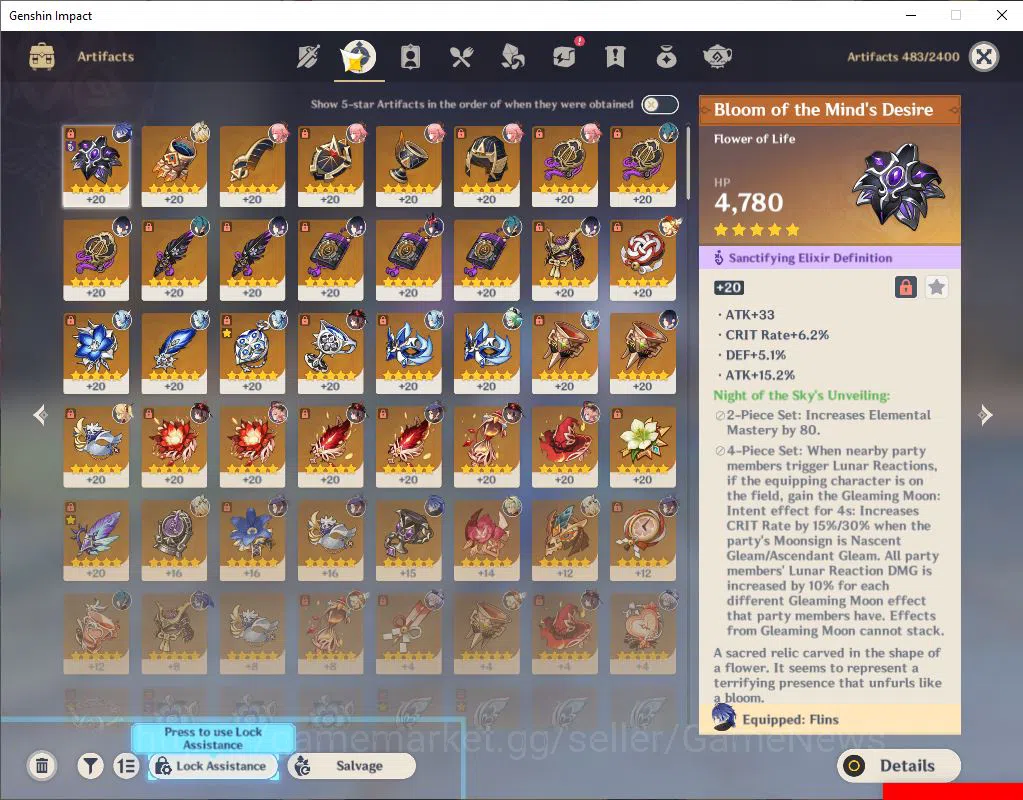 Genshin Impact Accounts ASIA|AR 55|7 Limited+1(*5Weapon)|Flins,Xilonen,Eul image 11