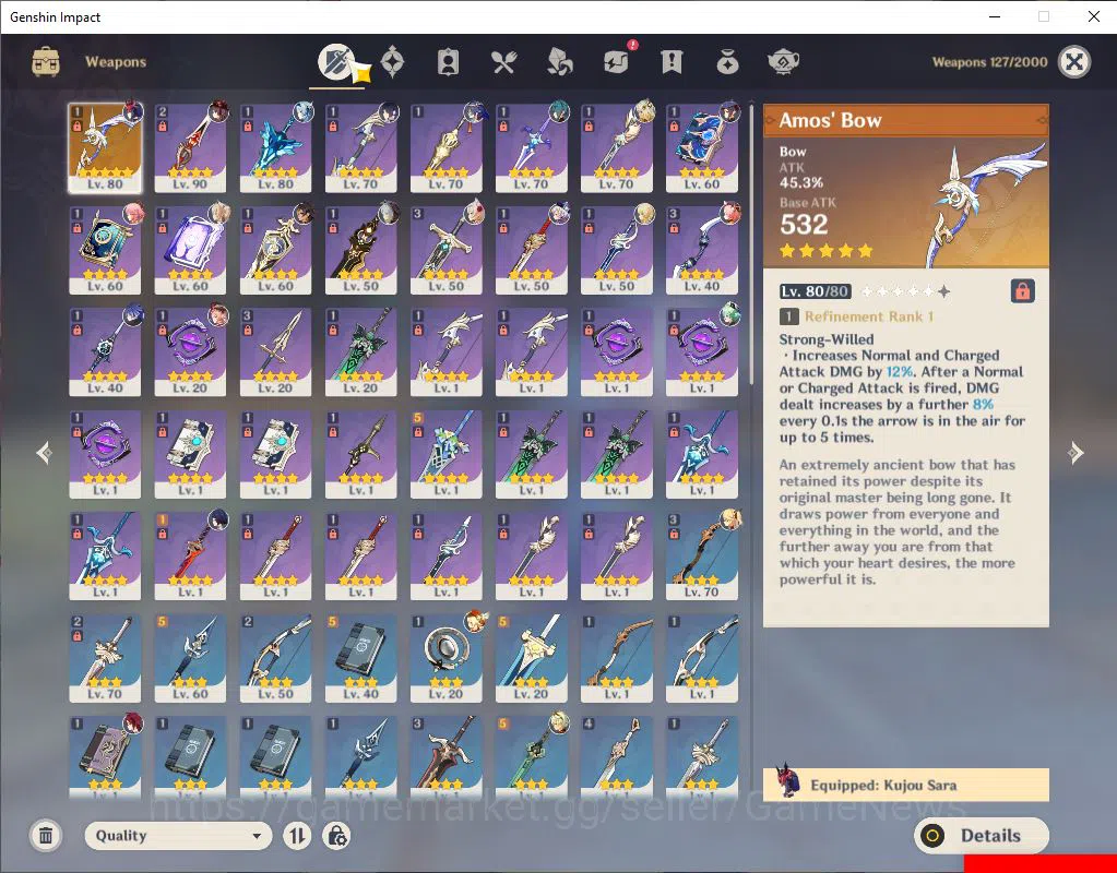 Genshin Impact Accounts ASIA|AR 55|7 Limited+1(*5Weapon)|Flins,Xilonen,Eul image 12