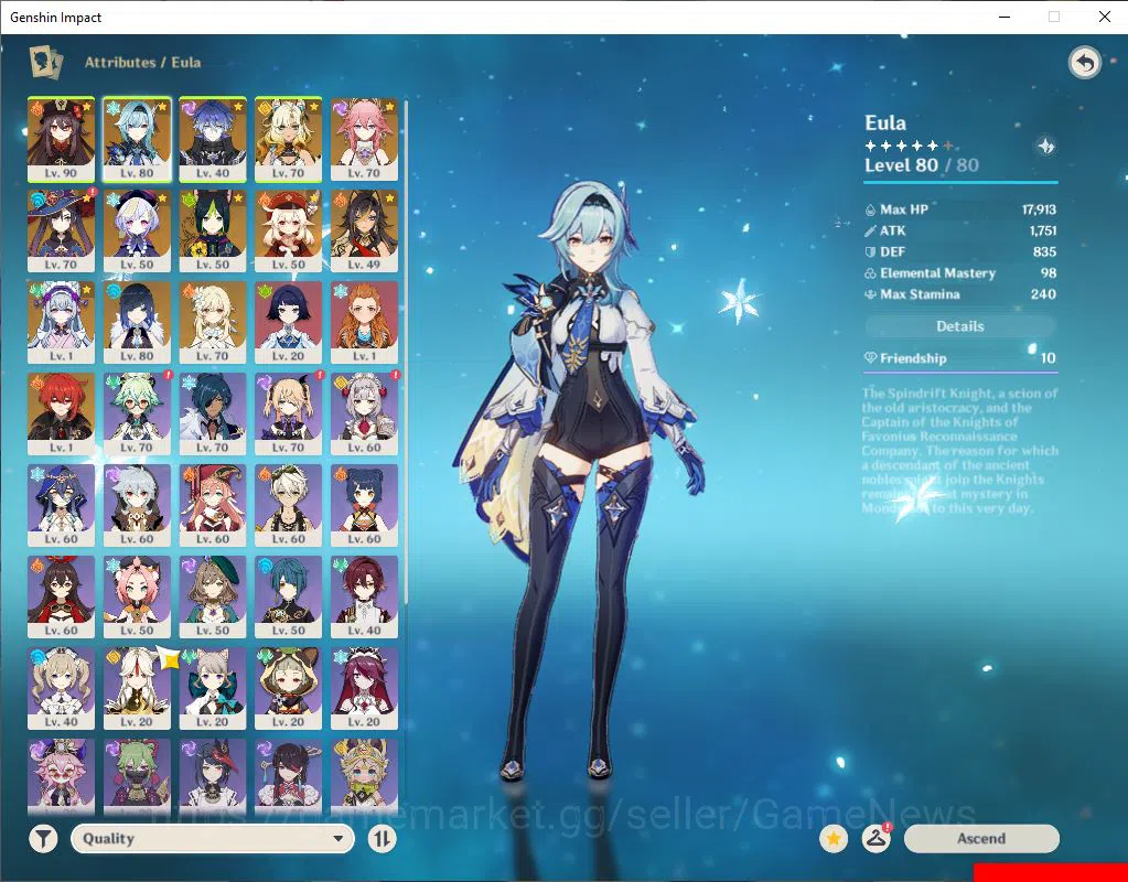 Genshin Impact Accounts ASIA|AR 55|7 Limited+1(*5Weapon)|Flins,Xilonen,Eul image 14