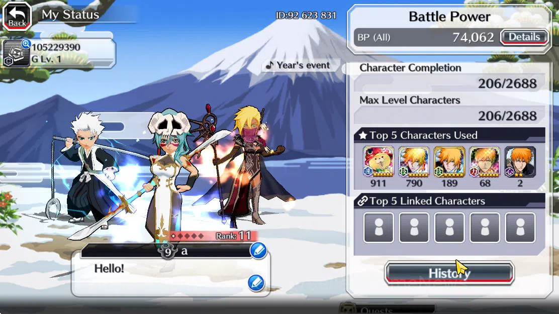 Bleach: Brave Souls Accounts [GLOBAL]6K Orbs+Fresh All Story|Halibel Cacao,Kon  image 11