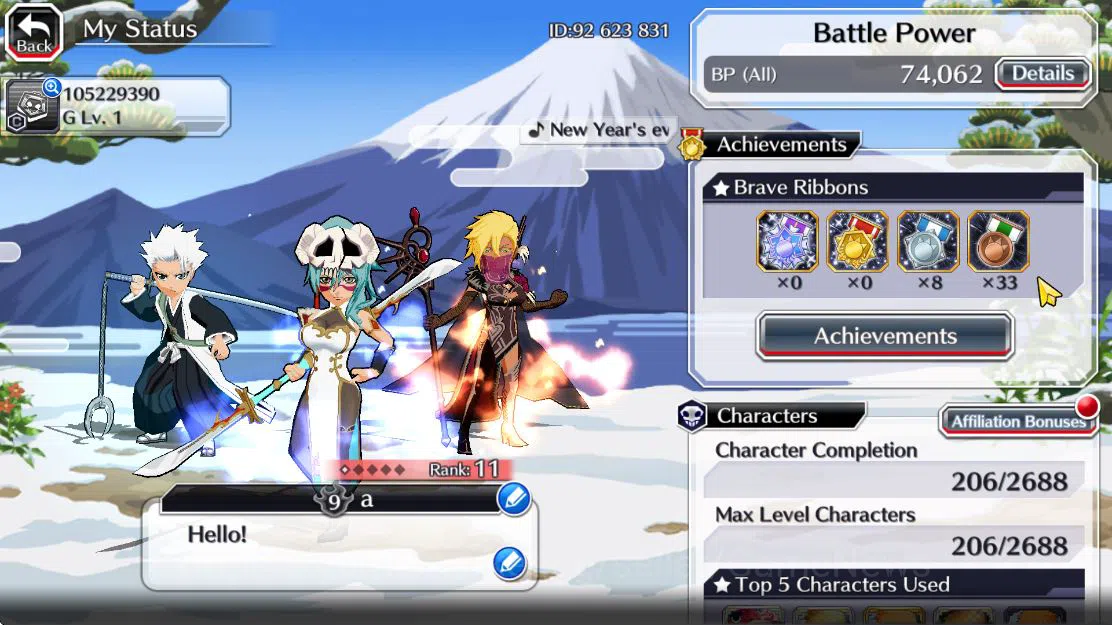 Bleach: Brave Souls Accounts [GLOBAL]6K Orbs+Fresh All Story|Halibel Cacao,Kon  image 12
