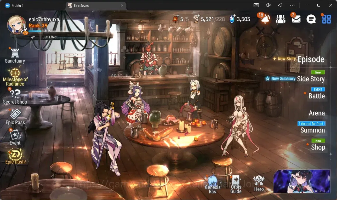 Epic Seven Accounts Limited Hero Global Unverif | 7 ML(NM Luna,Belian,S Sez,C Pavel,M Chloe,A Yufine,F Cecilia)|PoH ON|SS 1