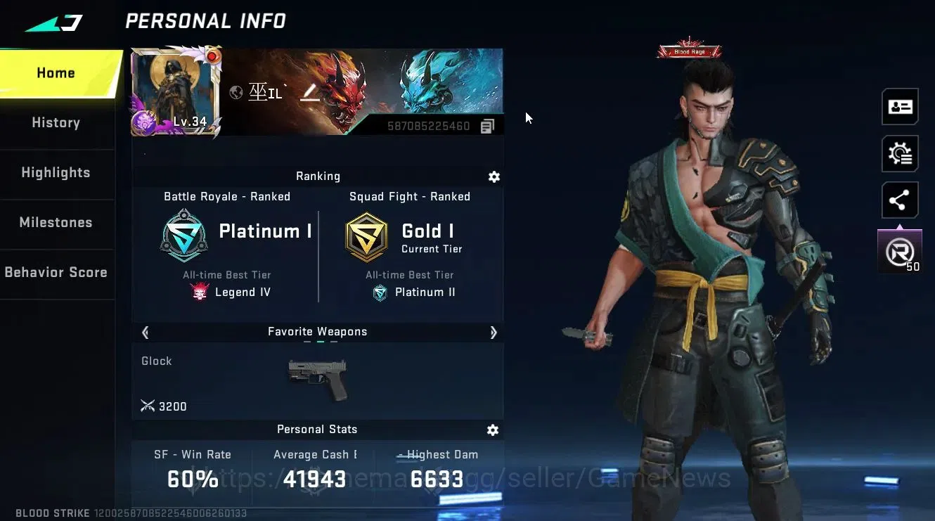 Blood Strike Accounts ASIA|Collab BLEACH[Ethan-Byakuya]+7DS[Kar98,QBZ95] image 2