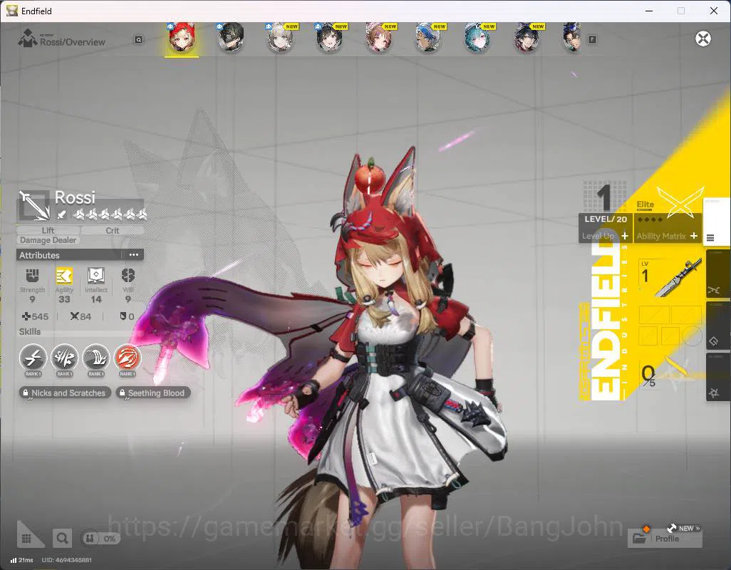 Arknights: Endfield Accounts ASIA | starter Rossi| for sign n detail check SS AKE202B