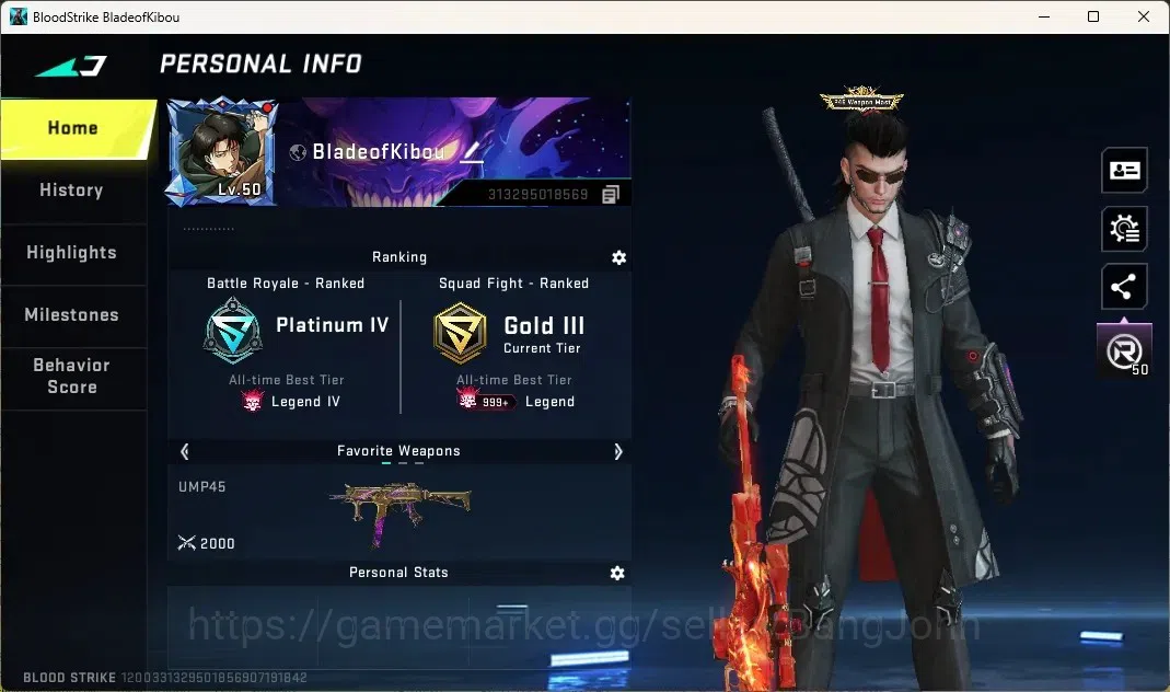 Blood Strike Accounts Collab Skin ASIA | 1 EVO: FAL-Evolved Draco|2 AOT Guns:KAG-6,FAL |5 Ultra Gun|5 Ultra Striker|Check SS 1
