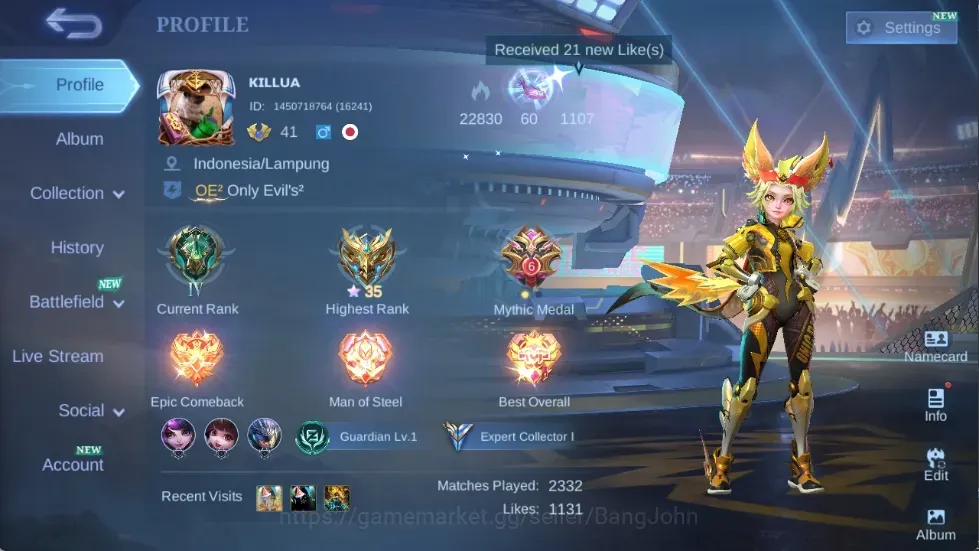 Mobile Legends: Bang Bang Accounts Others Global|256S|Expert|LuckyBox Zhask Change,Sanrio Floryn,Zodiac Hilda,Champion 1