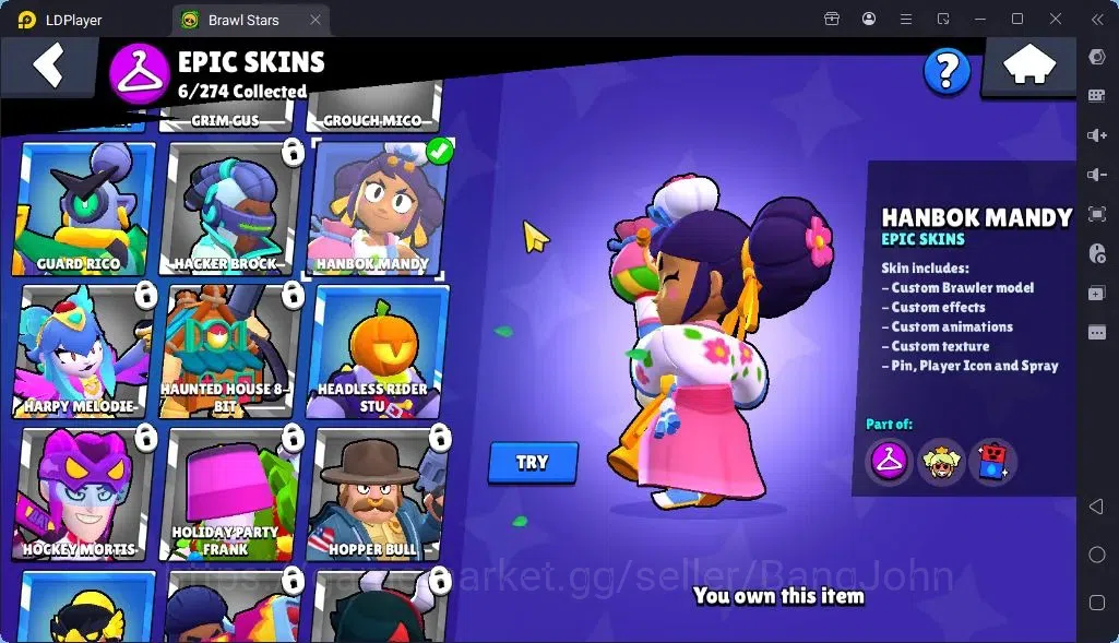 Brawl Stars Accounts Global |Trophy 1394| Brawler 1 Max with Supercharge |Skins 3 Mythic,6 Epic|Bling 6931Protect Off|Check 10