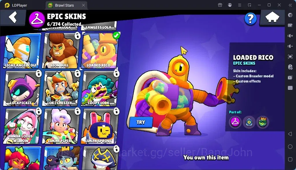 Brawl Stars Accounts Global |Trophy 1394| Brawler 1 Max with Supercharge |Skins 3 Mythic,6 Epic|Bling 6931Protect Off|Check 11