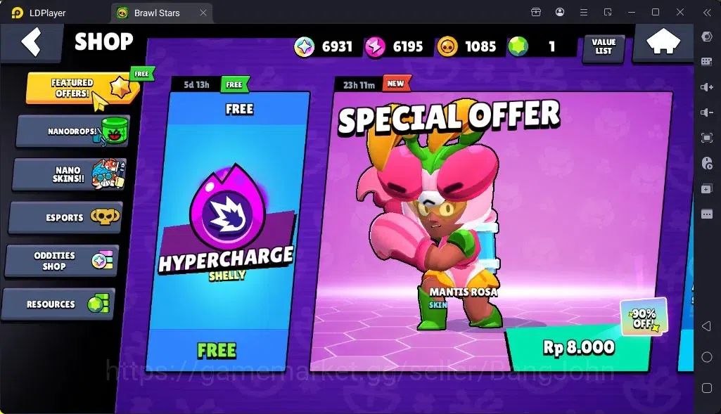 Brawl Stars Accounts Global |Trophy 1394| Brawler 1 Max with Supercharge |Skins 3 Mythic,6 Epic|Bling 6931Protect Off|Check 18