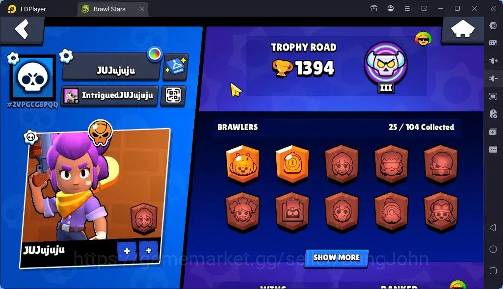 Brawl Stars Accounts Global |Trophy 1394| Brawler 1 Max with Supercharge |Skins 3 Mythic,6 Epic|Bling 6931Protect Off|Check 2