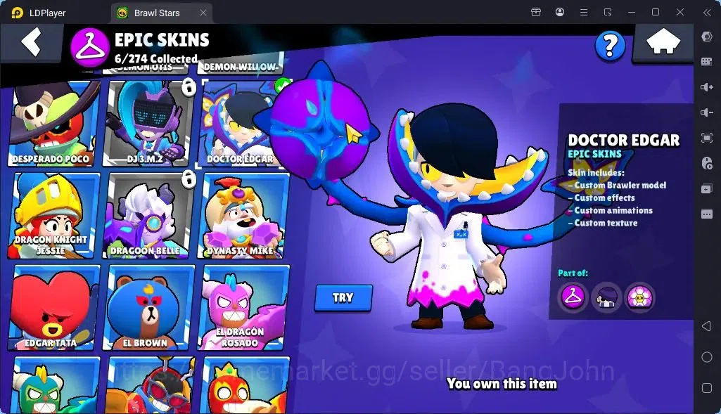 Brawl Stars Accounts Global |Trophy 1394| Brawler 1 Max with Supercharge |Skins 3 Mythic,6 Epic|Bling 6931Protect Off|Check 8