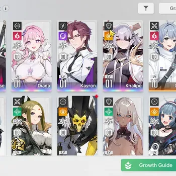 Chaos Zero Nightmare Accounts Global|Lv 55|4 SSR (Rossweise EM3, Diana, Kayron, Khalipe|4 Selector Ticket|Check