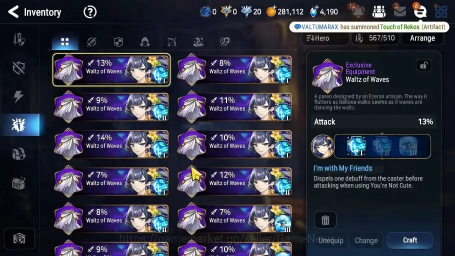 Epic Seven Accounts GLOBAL Verif|22 ML(Notos,Salome,LOTS,B Arunka,NM L image 17