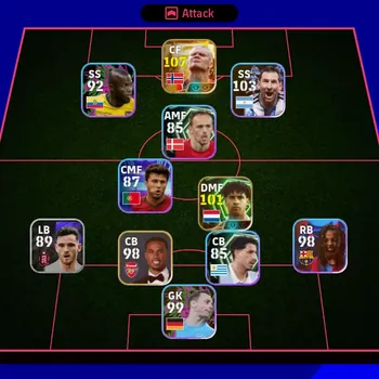 eFootball Accounts High-End Mobile |PW 2974|BIGT Halland,Epic Rijkaard Aubameyang,Shwt Jackson Messi3Card|Coach