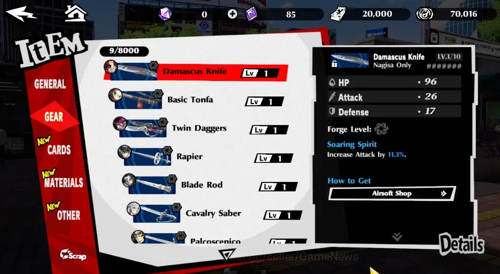Persona 5:The Phantom X Accounts Starter Starter Global Lv 6| 1 SSR (Ren Amamiya)+ 7 SR |Selector ON|Platinum 4