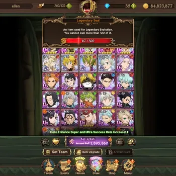 The Seven Deadly Sins: Grand Cross Accounts Endgame GLOBAL|1,8M CC|87 LS|4 LR+5