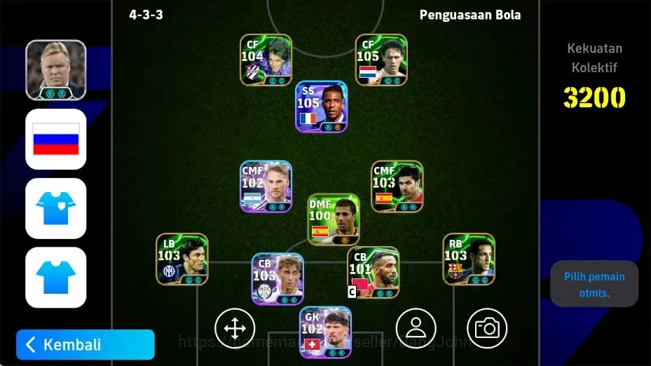 eFootball Accounts Legends & Iconic Players Mobile|PW 3200|Roberto Carlos BigT,New Michael Olise ShowT,Frank Lampard 1