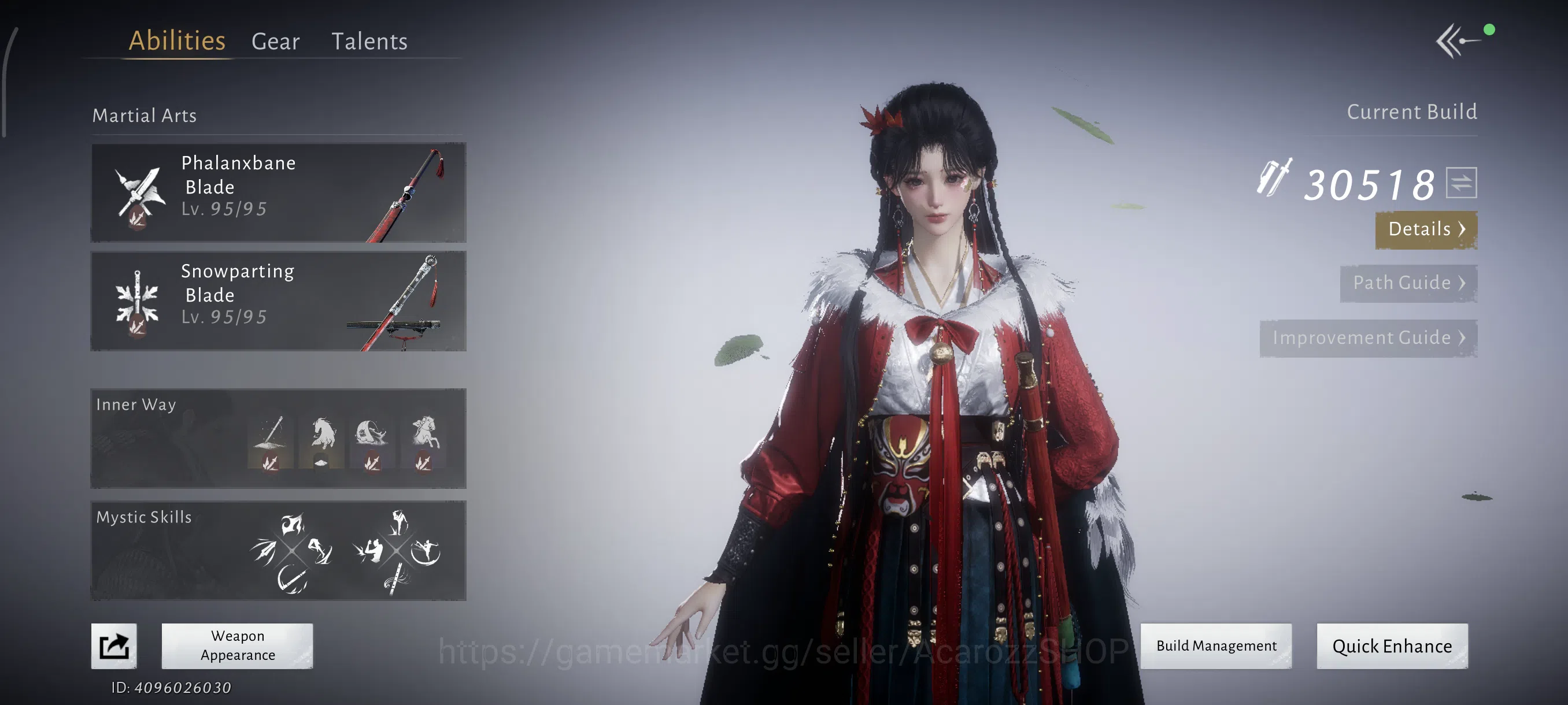 Where Winds Meet Accounts GLOBAL /FEMALE/ Level 95/30.5K GS /1HC/ Innerways image 1