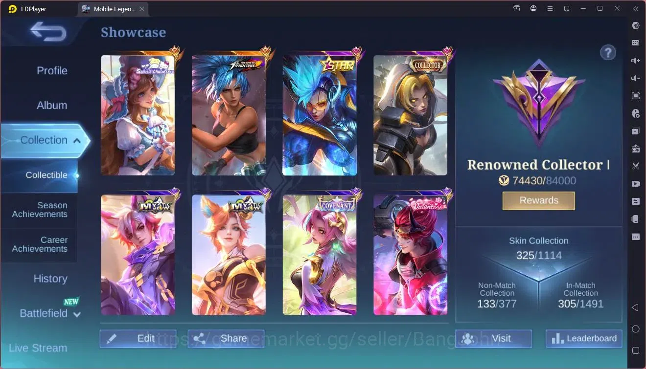 Mobile Legends: Bang Bang Accounts Global |Hero 133|Skin 325|Renowned|Sanrio Floryn|K image 2