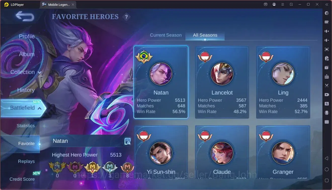 Mobile Legends: Bang Bang Accounts Global |Hero 133|Skin 325|Renowned|Sanrio Floryn|K image 4