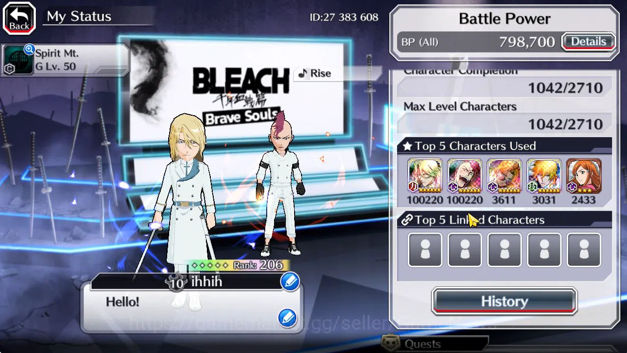 Bleach: Brave Souls Accounts [GLOBAL]50K Orb|TYBW26(BazzB,Jugram,Uryu),Byakuya, image 3