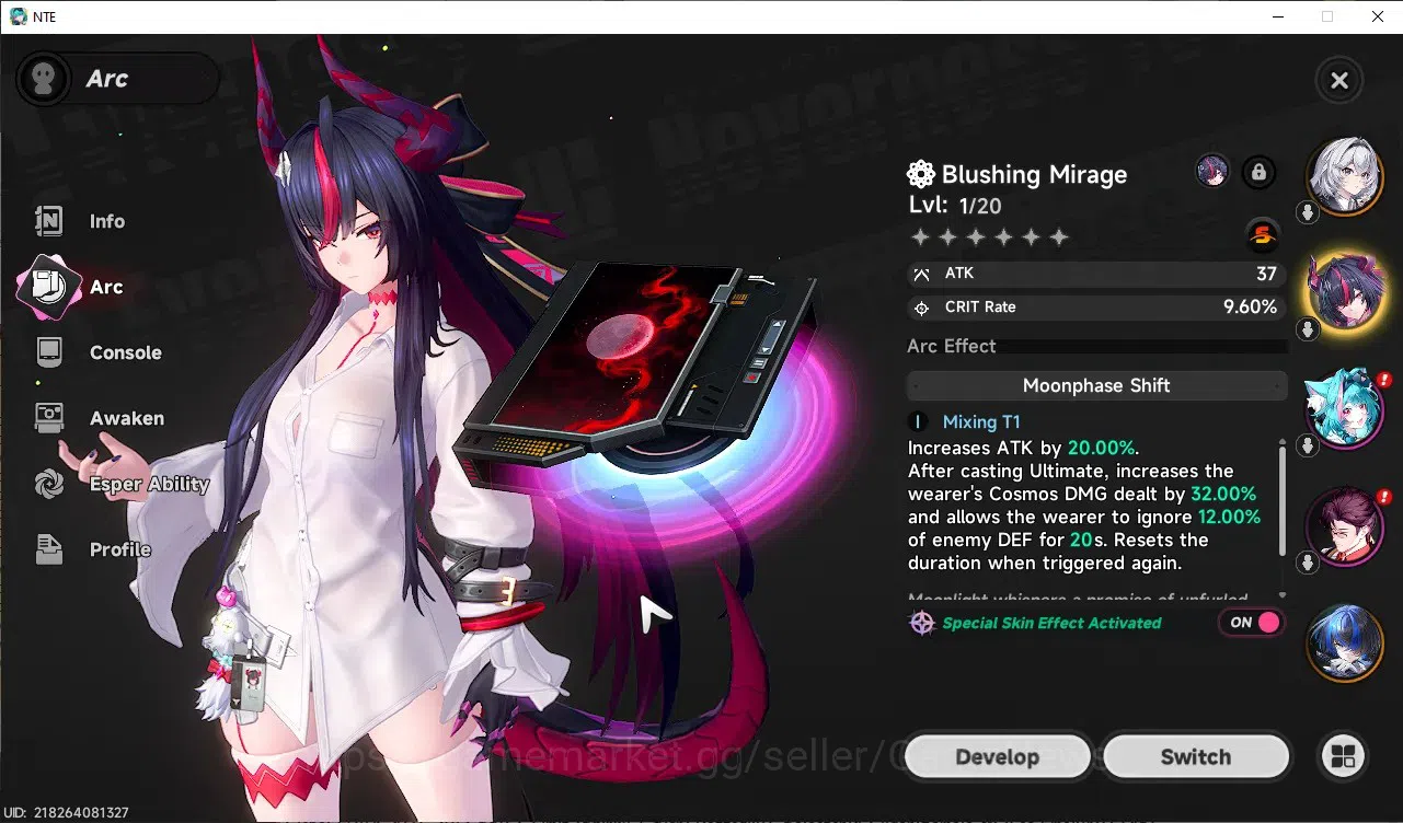 Neverness to Everness Accounts Global EU|HL 4|2 SSR 1 Limit [Shinku + Sign],Daffodill|2 Char Selector|Selector On|Female 3