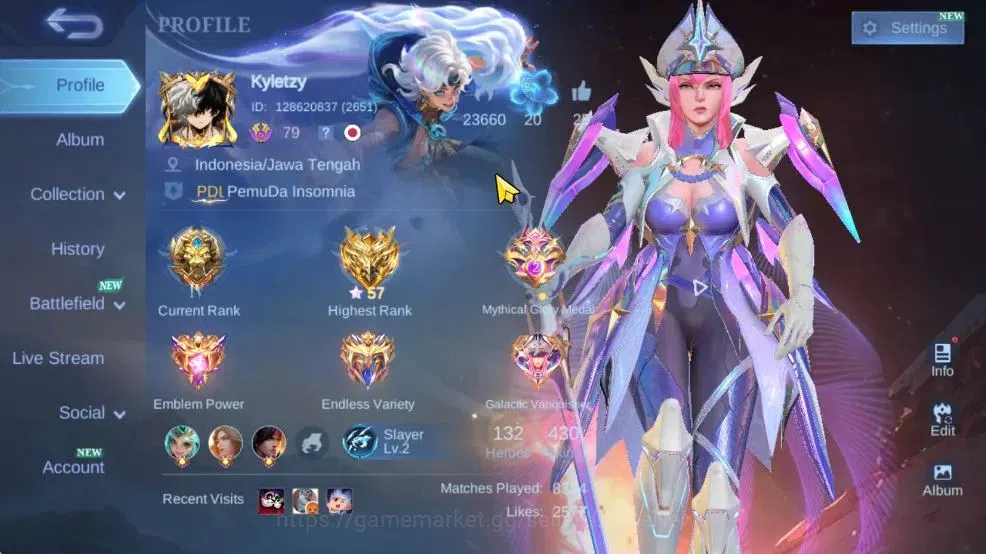 Mobile Legends: Bang Bang Accounts Hero 132|Skin 430|Legend(Freya),Fanny Mikasa,AllSt image 1