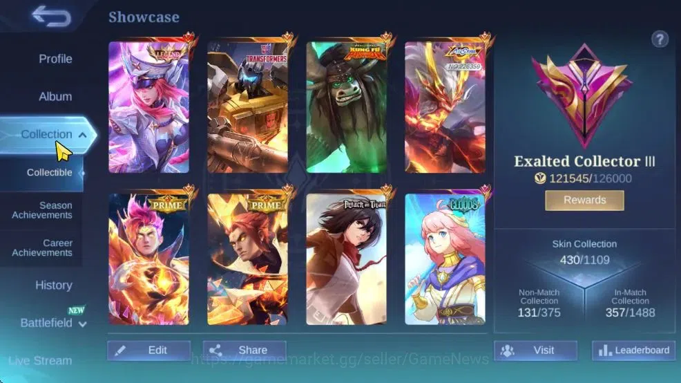 Mobile Legends: Bang Bang Accounts Hero 132|Skin 430|Legend(Freya),Fanny Mikasa,AllSt image 2