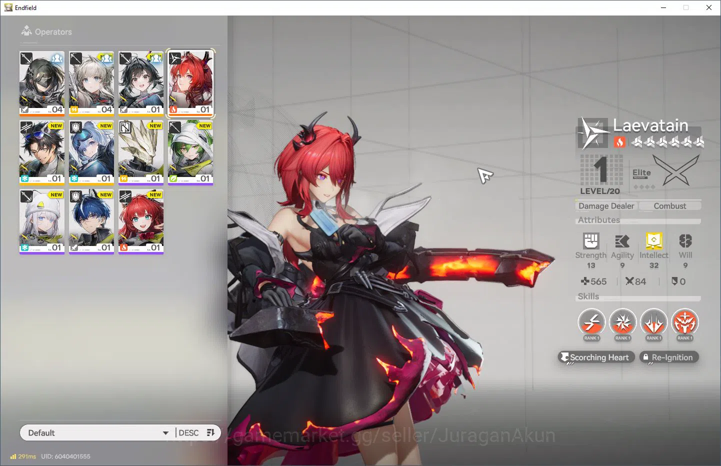 Arknights: Endfield Accounts NA/EU Lv2 | Fresh Starter Laevatain + 4 SR Characters | Female MC |GrypLink |Take Mail| SS