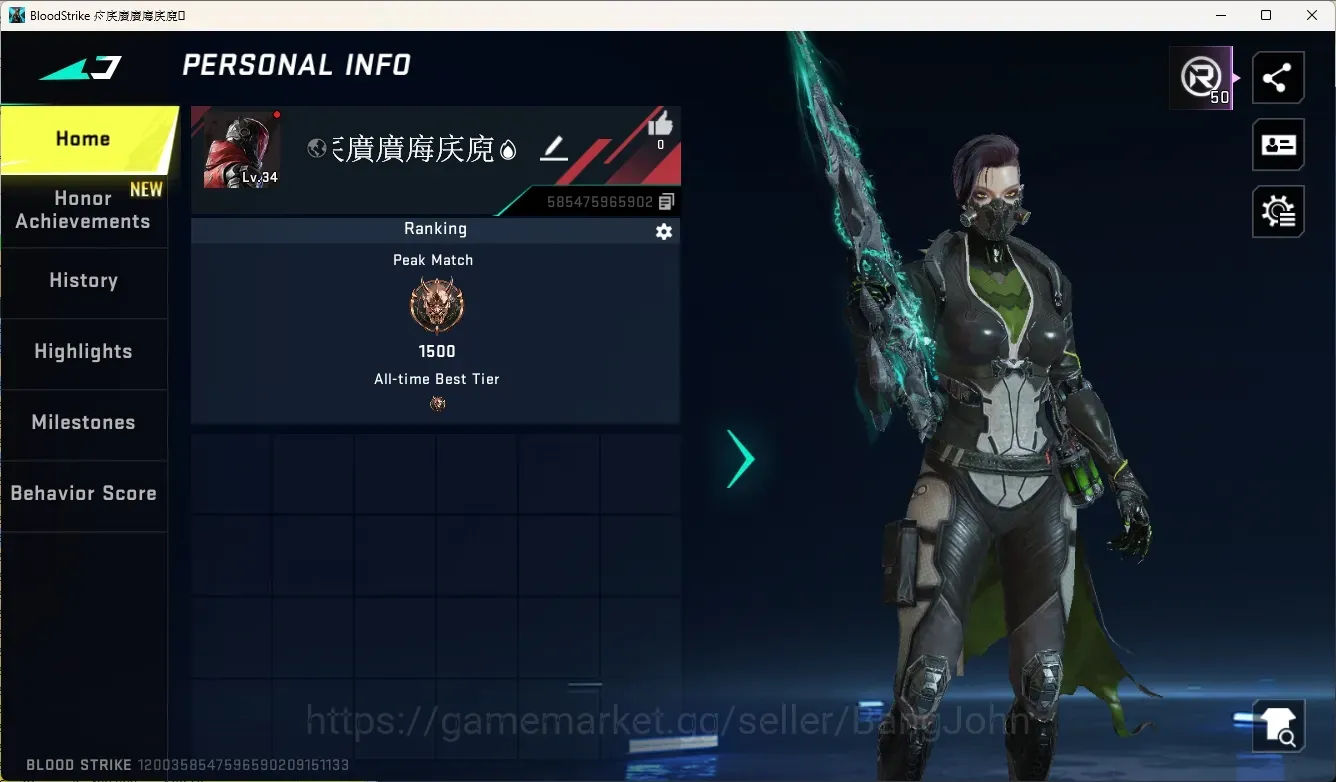Blood Strike Accounts Rare Skin ASIA|Eternal Gun:QBZ95-Seaside Serenade|1 Limited Gun|7 Ultra Gun|Check SS BS3400B 1