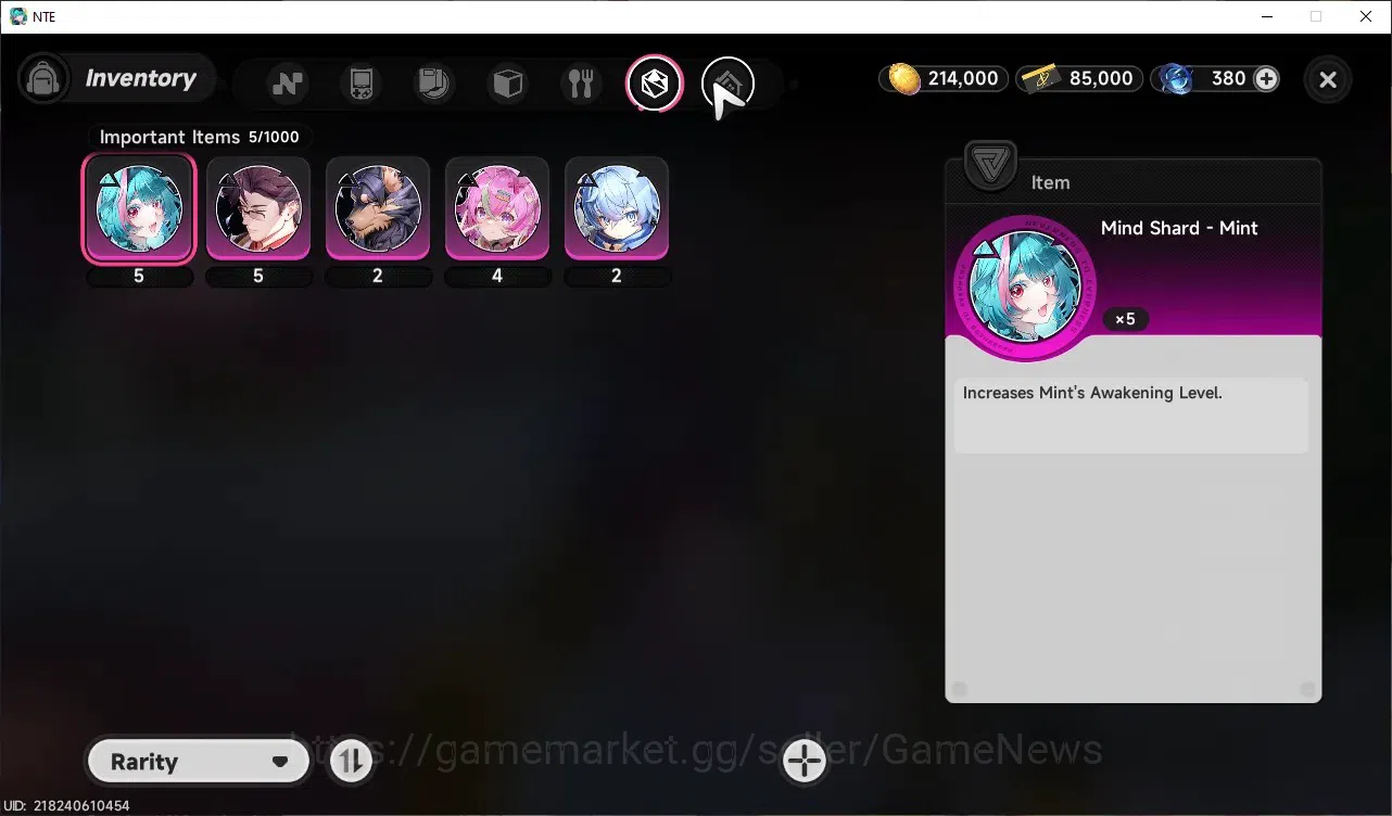 Neverness to Everness Accounts Global SEA|HL 3| 1 Limited [Shinku]Char Standart,Fadia|Selector On 50/50|Male MC|Log 6