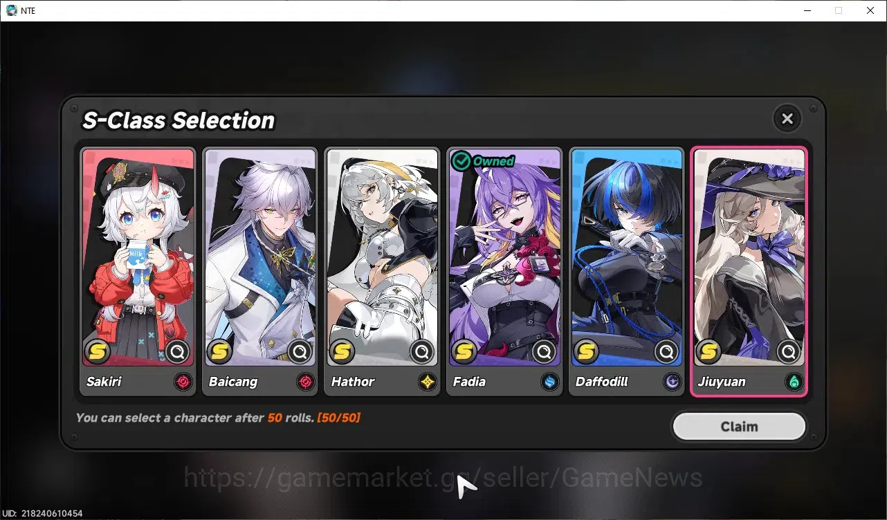 Neverness to Everness Accounts Global SEA|HL 3| 1 Limited [Shinku]Char Standart,Fadia|Selector On 50/50|Male MC|Log 8
