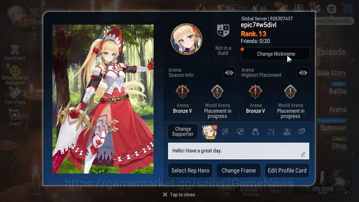 Epic Seven Accounts GLOBAL Unverif|New Era|2 ML(NM Luna, BM Haste)+ Se image 2