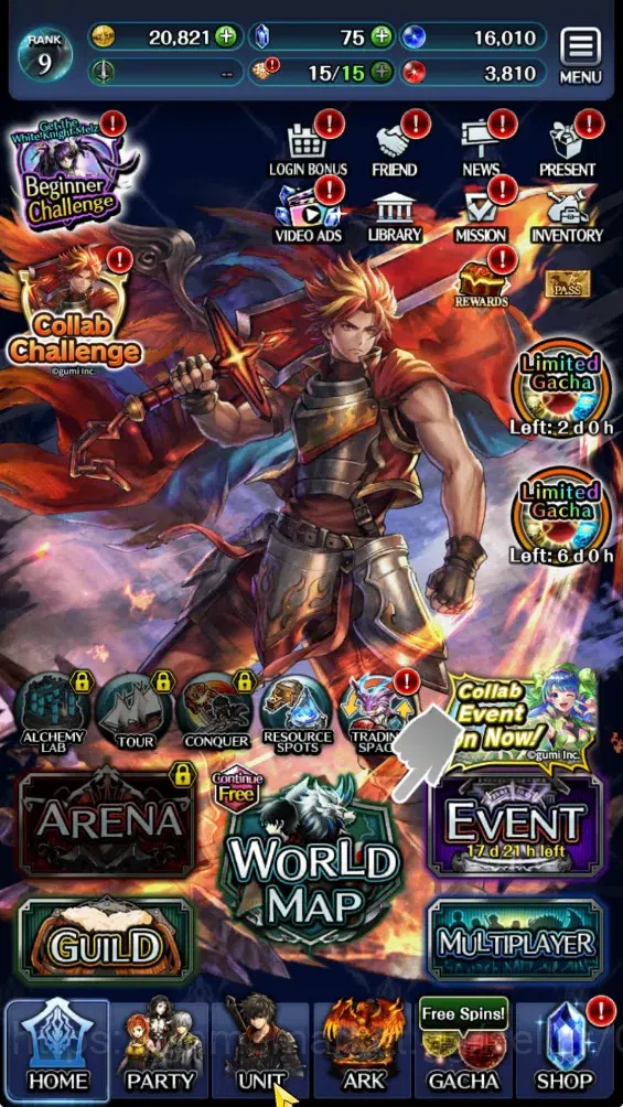Last Cloudia Accounts GLOBAL|Rank 9|Collab Brave Frontier (Fire God Varg image 8