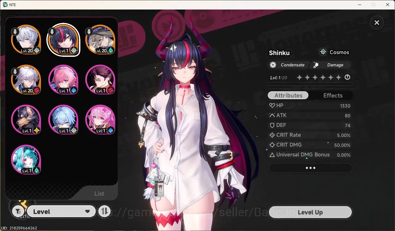 Neverness to Everness Accounts NA|Hunter Lv 6|3 S-Class/1 Limited [Shinku+Student Of Terrasea Outfit]|S-Class Selec On|Mc 2