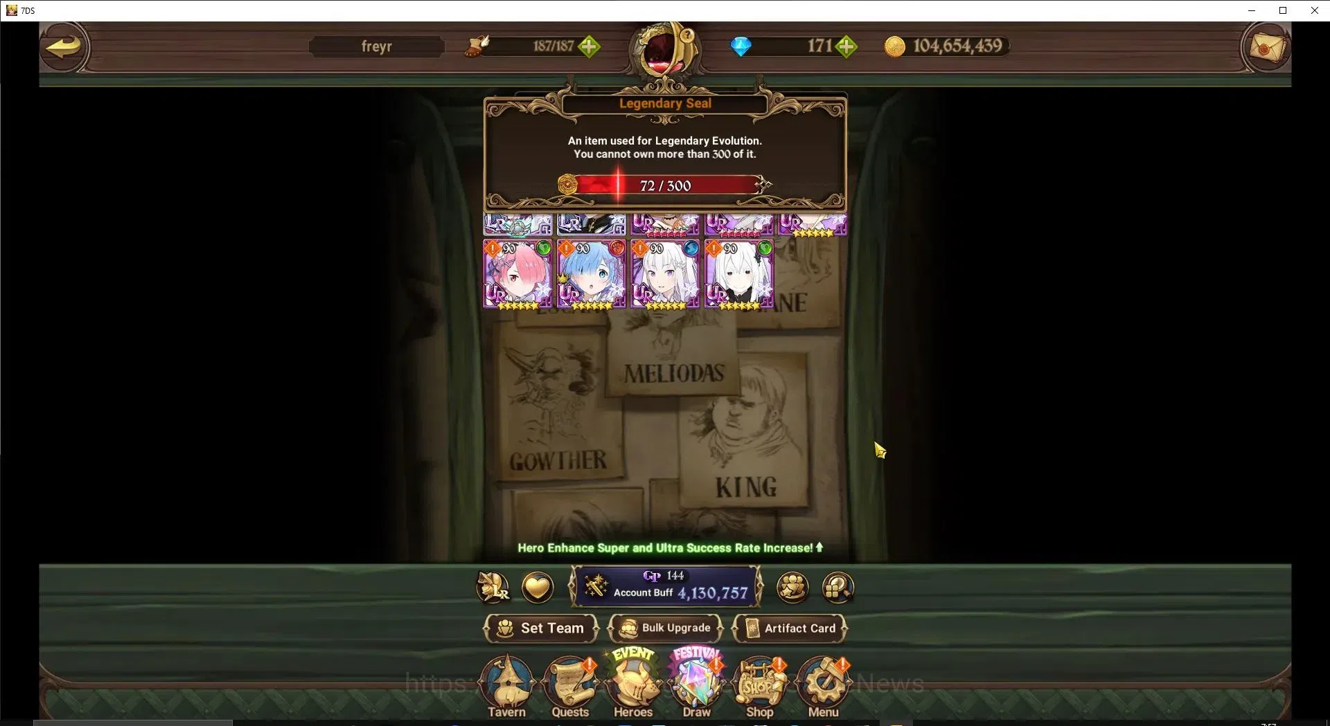 The Seven Deadly Sins: Grand Cross Accounts ASIA|4,1M CC|171 DM+72 LS|7 LR+8 UR+Colab ReZero|S image 4