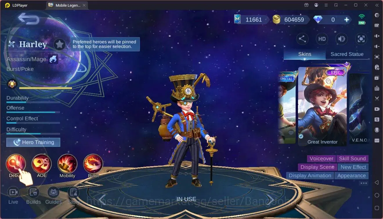 Mobile Legends: Bang Bang Accounts Global|Hero 132 skin 289|Renowned|KOF Karina|CC Na image 2