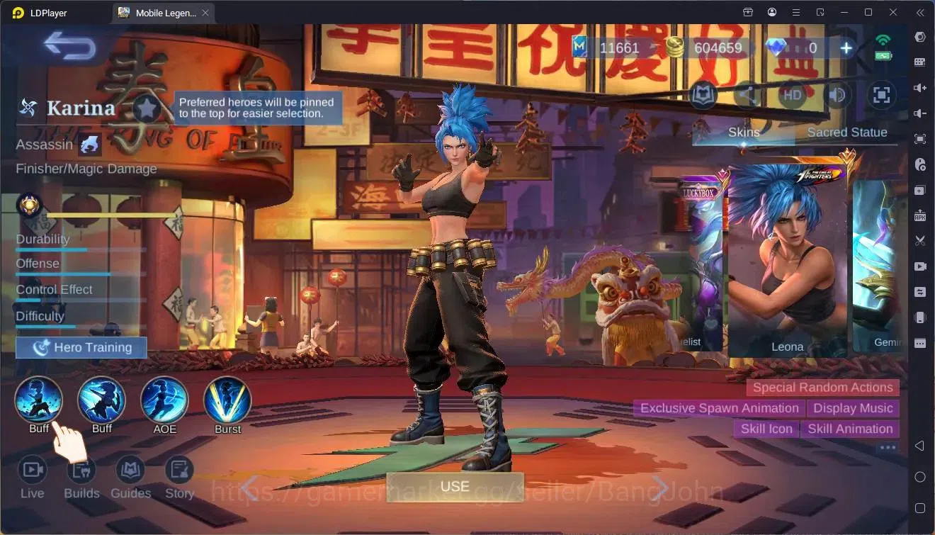 Mobile Legends: Bang Bang Accounts Global|Hero 132 skin 289|Renowned|KOF Karina|CC Na image 8
