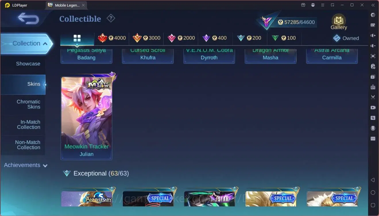 Mobile Legends: Bang Bang Accounts Global|Hero 132 skin 289|Renowned|KOF Karina|CC Na image 9