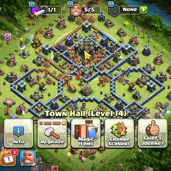 Clash of Clans High-End TH 14-BH 8|Limited Skin|LV 169|HH 8|BK 70,AQ 74,GW image 1
