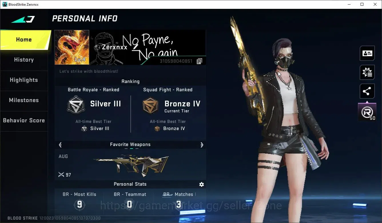 Blood Strike Accounts Asia|Eternal AUG Empyrean L2|3 Legendary Guns|1 Ul image 1