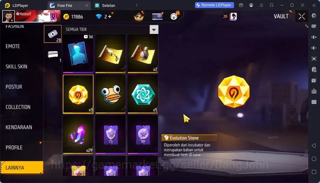 Free Fire Accounts Indonesia | Vault 121 | EVO MP5 Lv5 | M1887- Hand image 10