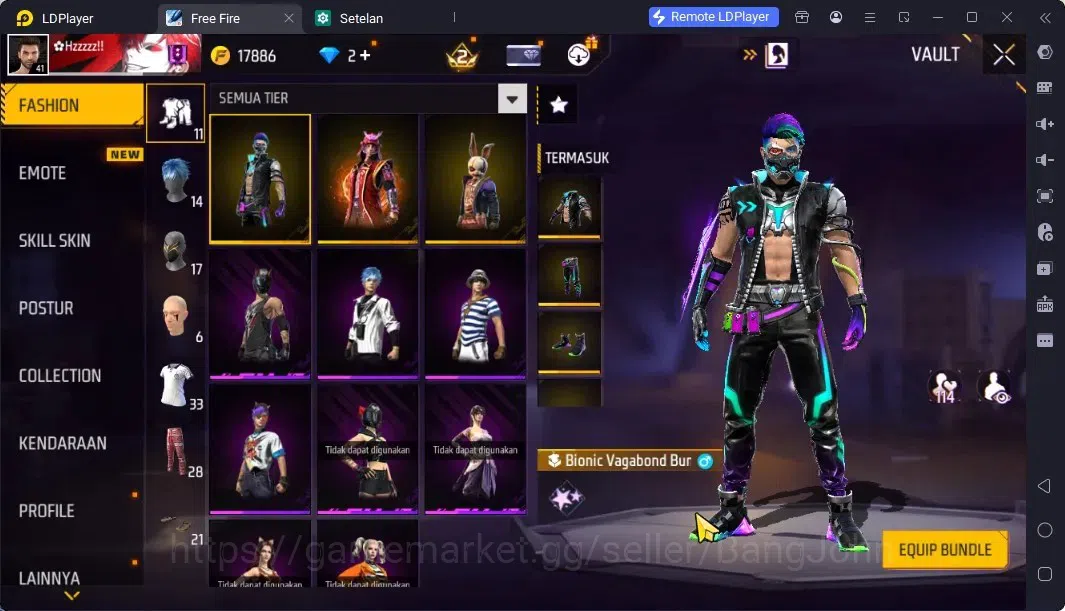 Free Fire Accounts Indonesia | Vault 121 | EVO MP5 Lv5 | M1887- Hand image 3