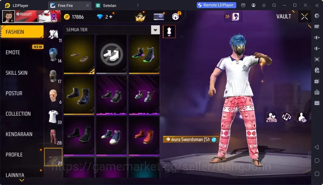 Free Fire Accounts Indonesia | Vault 121 | EVO MP5 Lv5 | M1887- Hand image 7